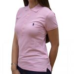 POLO RALPH LAUREN WOMAN SLIM FIT POLO SHIRT SLEEVE KNIT CARAMEL PINK - Image 5