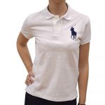 POLO RALPH LAUREN SKINNY FIT BIG PONY POLO WOMAN WHITE