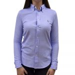 POLO RALPH LAUREN WOMAN BSR LONG SLEEVE KNIT SHIRT HARBOR ISLAND BLUE