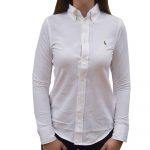 POLO RALPH LAUREN WOMAN W POLO BSR LONG SLEEVE KNIT SHIRT WHITE