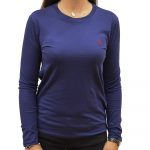 POLO RALPH LAUREN WOMAN LONG SLEEVE CREWNECK  T-SHIRT NAVY