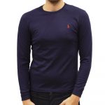 POLO RALPH LAUREN CUSTOM SLIM FIT M CLASSICS LONG SLEEVE T-SHIRT INK