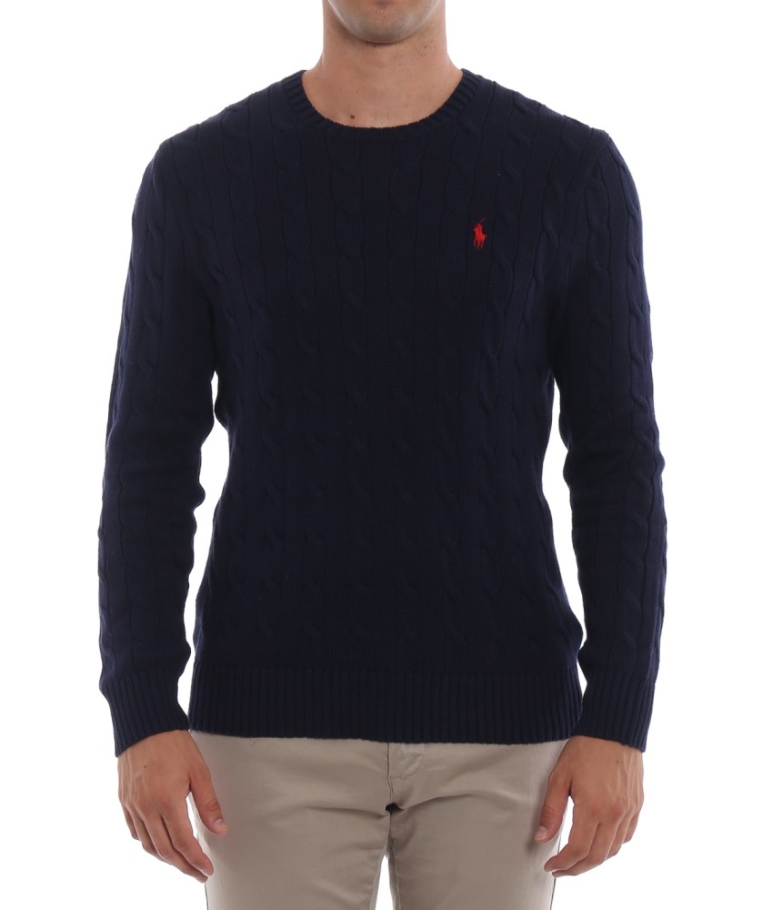 710702613002-8 POLO RALPH LAUREN MEN CLASSICS LONG SLEEVE SWEATER BLUE - Image 1