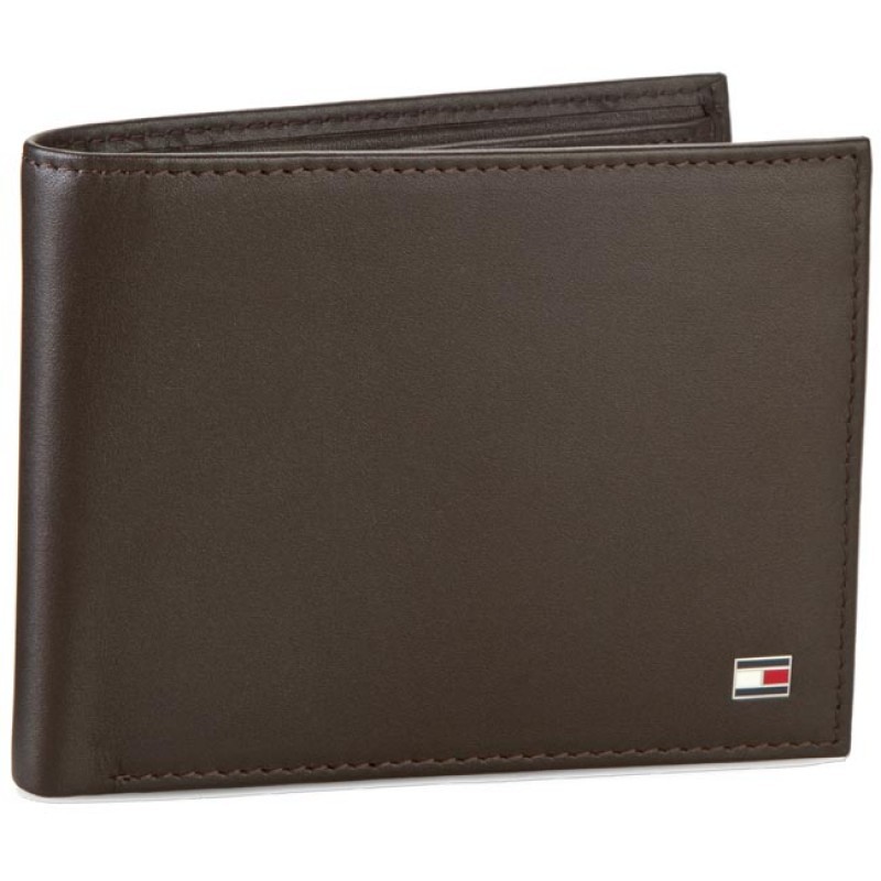 AM0AM00652-041-4 TOMMY HILFIGER ETON BIFOLD WALLET BROWN+EXTRA CARD HOLDER - Image 1