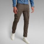G-STAR RAW ROVIC ZIP 3D TAPERED PANTS GREY OLIVE