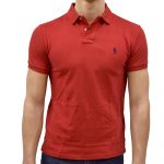 POLO RALPH LAUREN CUSTOM SLIM FIT STRETCH MESH POLO RED