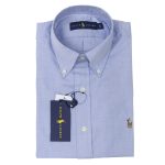 POLO RALPH LAUREN ΜΕΝ CUSTOM FIT COTTON SHIRT BLUE