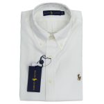 POLO RALPH LAUREN COTTON SHIRT WHITE CUSTOM FIT