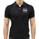 LA MARTINA REGULAR FIT STRETCH PIQUE POLO  BLACK
