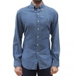 POLO RALPH LAUREN SLIM FIT DENIM SPORT SHIRT DARK WASH