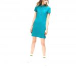 LACOSTE POLO DRESS IN STRETCH MINI PIQUE BLUE