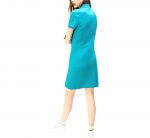 LACOSTE POLO DRESS IN STRETCH MINI PIQUE BLUE - Image 3