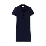 LACOSTE POLO DRESS IN STRETCH MINI PIQUE MARINE - Image 4
