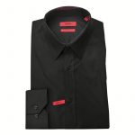 HUGO ELISHA  EXTRA SLIM FIT SHIRT IN STRETCH COTTON -BLACK