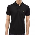 LACOSTE L1212 POLO CLASSIC FIT IN PETIT PIQUE BLACK