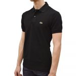 LACOSTE L1212 POLO CLASSIC FIT IN PETIT PIQUE BLACK - Image 2