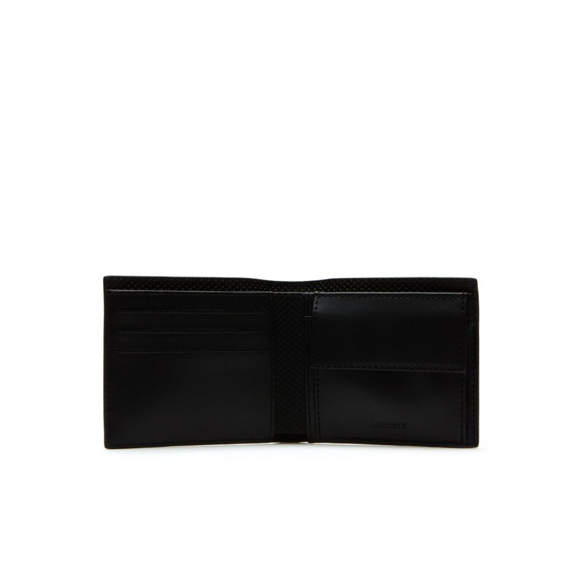 LACOSTE WALLET BILLFOLD COIN SPLITF FAU LEATHER BLACK - Image 4