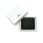 LACOSTE WALLET BILLFOLD COIN SPLITF FAU LEATHER BLACK - Image 3
