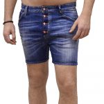 DSQUARED2 DENIM SIMPLE MEDIUM DAN COMMANDO DENIM SHORTS BLUE