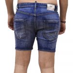 DSQUARED2 DENIM SIMPLE MEDIUM DAN COMMANDO DENIM SHORTS BLUE - Image 3