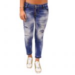 DSQUARED2 LIGHT SUPER BLEACHED HOLES JENNIFER CROPPED JEANS BLUE WOMAN