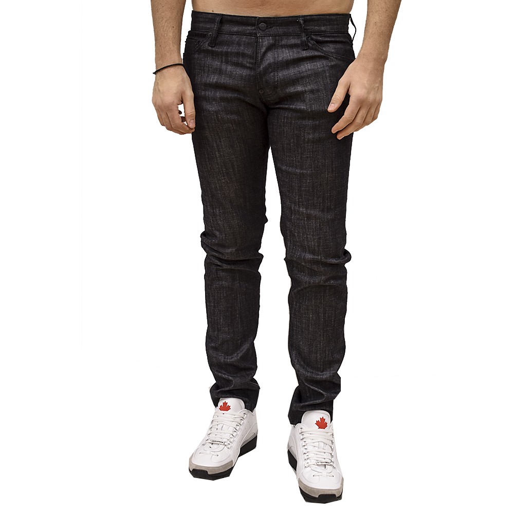 S74LB0702-S30357-900-1 DSQUARED2 RESIN TREATMENT SLIM JEAN BLACK - Image 1