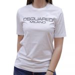 DSQUARED2 COTTON JERSEY MILANO T-SHIRT WOMAN WHITE