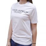 DSQUARED2 COTTON JERSEY MILANO T-SHIRT WOMAN WHITE - Image 4