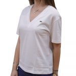 LACOSTE V-NECK PREMIUM COTTON T-SHIRT BLANC - Image 4
