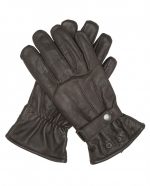 SCHOTT ΓΑΝΤΙΑ LEATHER GLOVES BUFFLE LOGO 3D BROWN