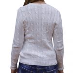 POLO RALPH LAUREN WOMAN BSR LONG SLEEVE V-NECK SWEAT WHITE - Image 3