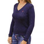 POLO RALPH LAUREN WOMAN BSR LONG SLEEVE V-NECK SWEATER HUNTER NAVY - Image 2