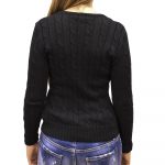 POLO RALPH LAUREN WOMAN BSR LONG SLEEVE V-NECK SWEATER BLACK - Image 3