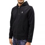 POLO RALPH LAUREN MEN DOUBLE KNIT TECH FULL ZIP HOODIE CORE REPLEN BLACK - Image 2