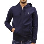 POLO RALPH LAUREN DOUBLE KNIT FULL ZIP HOODIE CORE REPLEN AVIATOR NAVY