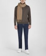 PAUL&SHARK WOOL AND CASHMERE SCARF WITH ICONIC BADGE BEIGE - Image 3