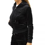 JUICY COUTURE ROBERTSON CLA ZIP THROUGH HOODIE BLACK - Image 2