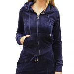 JUICY COUTURE ROBERTSON CLA ZIP THROUGH HOODIE NIGHT SKY