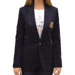 POLO RALPH LAUREN DOUBLE KIN JACQUARD BLAZER JACKET PARK AVENUE NAVY