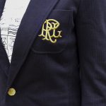 POLO RALPH LAUREN DOUBLE KIN JACQUARD BLAZER JACKET PARK AVENUE NAVY - Image 4