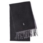 POLO RALPH LAUREN REVERSIBLE MEN CHECK SCARF BLACK GREY