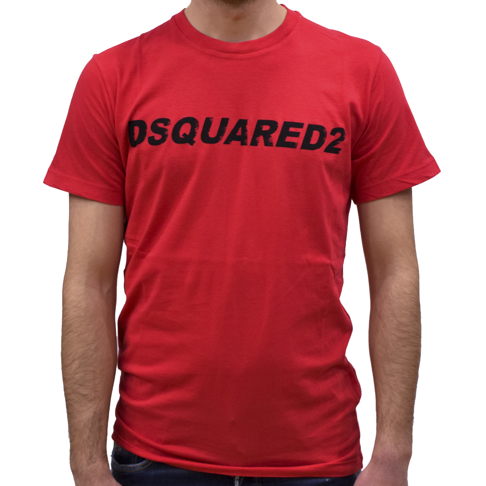 S74GD0835-S21600-314-1 DSQUARED2 LOGO JERSEY T-SHIRT RED - Image 1