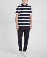 PAUL&SHARK ORGANIC COTTON PIQUE POLO WITH ICONIC BADGE BLUE WHITE