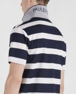 PAUL&SHARK ORGANIC COTTON PIQUE POLO WITH ICONIC BADGE BLUE WHITE - Image 2