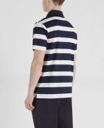 PAUL&SHARK ORGANIC COTTON PIQUE POLO WITH ICONIC BADGE BLUE WHITE - Image 3