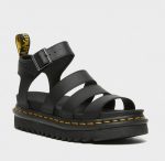 DR MARTENS BLAIRE HYDRO LEATHER STRAP SANDALS BLACK