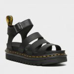 DR MARTENS BLAIRE HYDRO LEATHER STRAP SANDALS BLACK