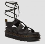 DR MARTENS NARTILLA LACE UP HYDRO LEATHER SANDALS BLACK