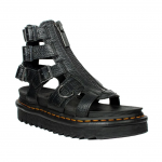 DR MARTENS OLSON ZIPPED LEATHER STRAP SANDALS BLACK