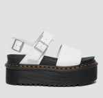 DR MARTENS VOSS QUAD HYDRO LEATHER STRAP PLATFORM SANDALS WHITE - Image 2